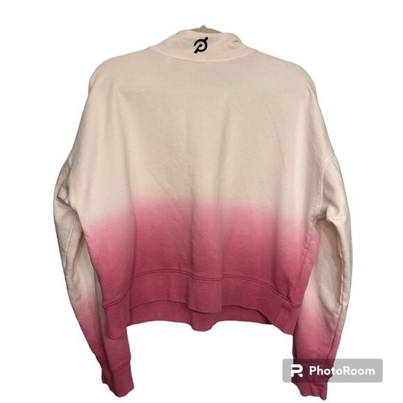 Peloton Pink White Ombre 1/2 Zip Pullover Sweatshirt Size XL - Picture 4 of 7